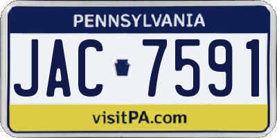 PA license plate JAC7591
