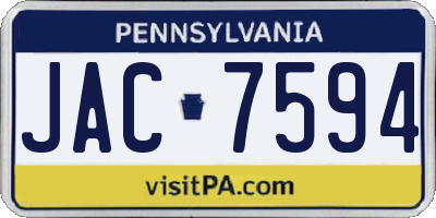 PA license plate JAC7594