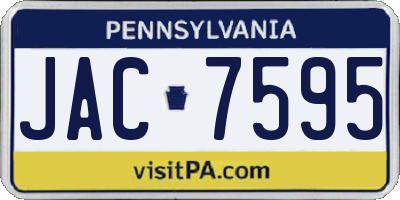 PA license plate JAC7595