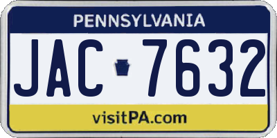 PA license plate JAC7632