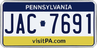 PA license plate JAC7691