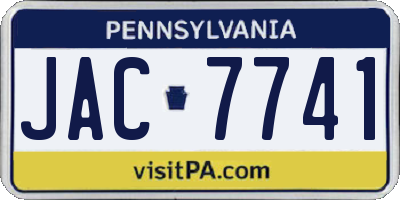 PA license plate JAC7741