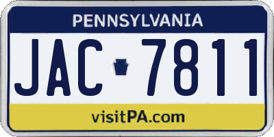 PA license plate JAC7811
