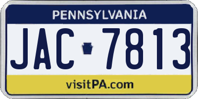 PA license plate JAC7813