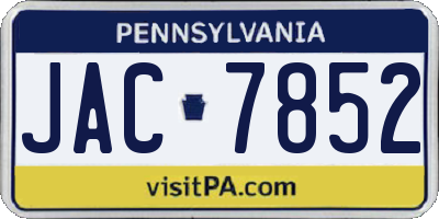 PA license plate JAC7852