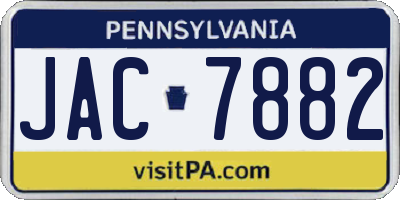 PA license plate JAC7882