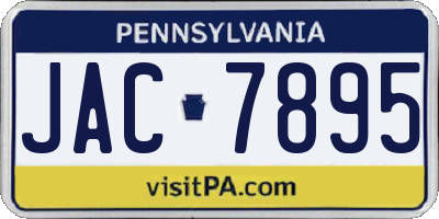 PA license plate JAC7895