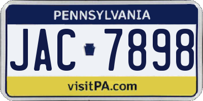 PA license plate JAC7898