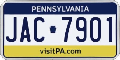 PA license plate JAC7901
