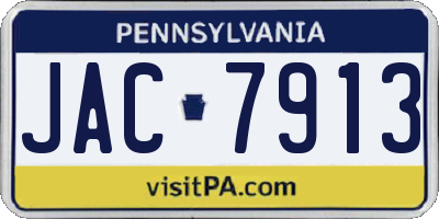PA license plate JAC7913