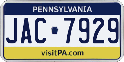 PA license plate JAC7929