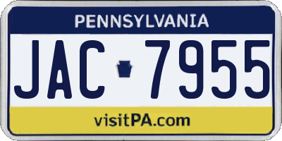 PA license plate JAC7955