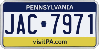 PA license plate JAC7971