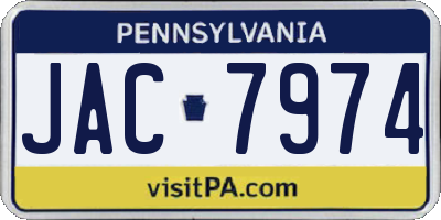 PA license plate JAC7974