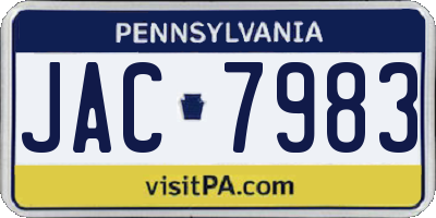 PA license plate JAC7983