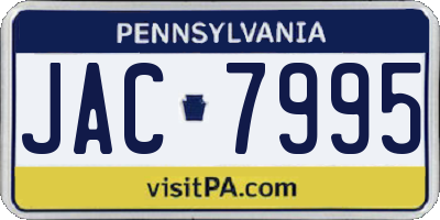 PA license plate JAC7995