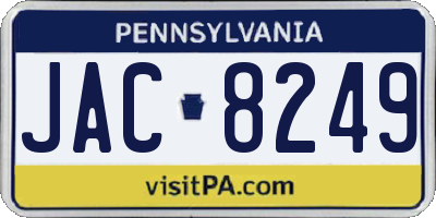 PA license plate JAC8249