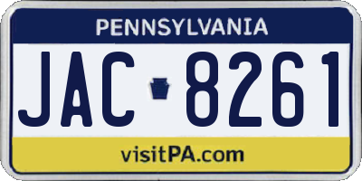 PA license plate JAC8261