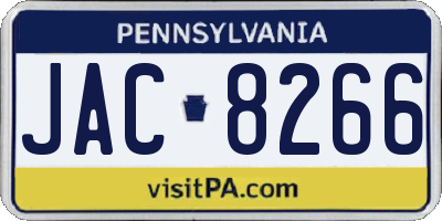 PA license plate JAC8266