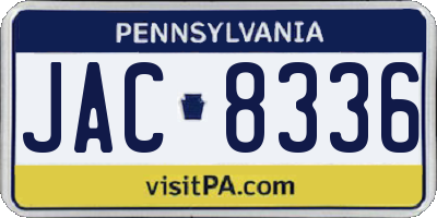 PA license plate JAC8336