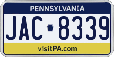 PA license plate JAC8339