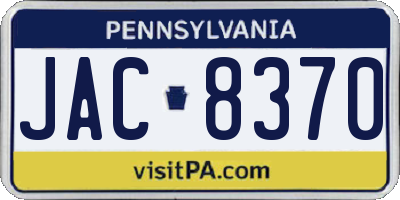 PA license plate JAC8370