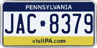 PA license plate JAC8379