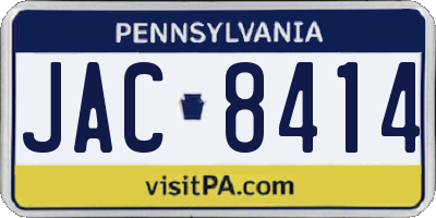 PA license plate JAC8414