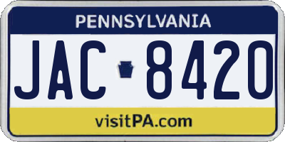 PA license plate JAC8420