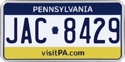 PA license plate JAC8429