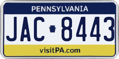 PA license plate JAC8443