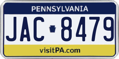 PA license plate JAC8479
