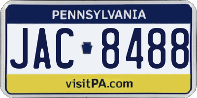 PA license plate JAC8488