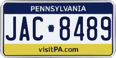 PA license plate JAC8489