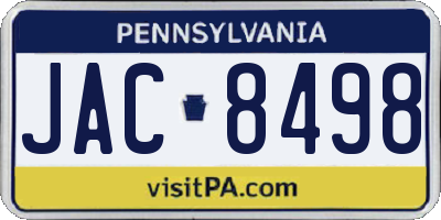PA license plate JAC8498