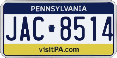 PA license plate JAC8514