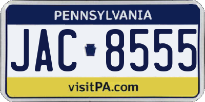 PA license plate JAC8555