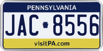 PA license plate JAC8556