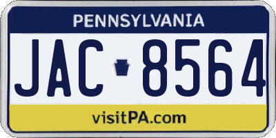 PA license plate JAC8564