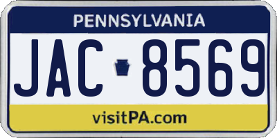 PA license plate JAC8569