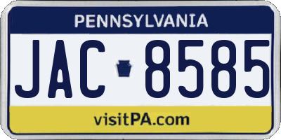 PA license plate JAC8585