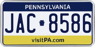 PA license plate JAC8586