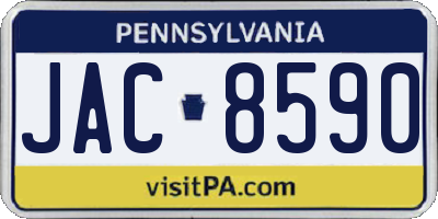 PA license plate JAC8590