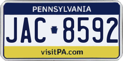 PA license plate JAC8592