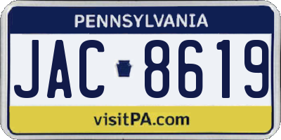 PA license plate JAC8619
