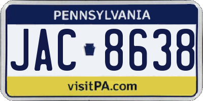 PA license plate JAC8638