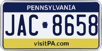 PA license plate JAC8658