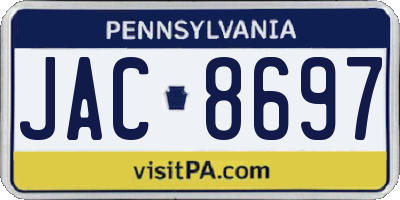 PA license plate JAC8697