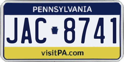 PA license plate JAC8741