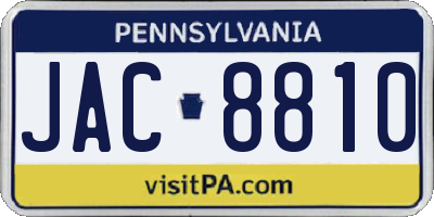 PA license plate JAC8810